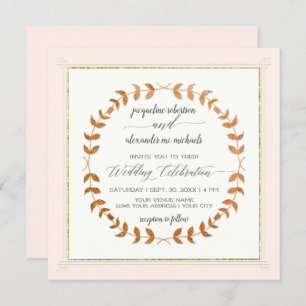 Convites Imagem de Script Laurel Leaf Wreath