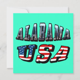 Convites Imagem do Alabama e bandeira dos EUA Font
