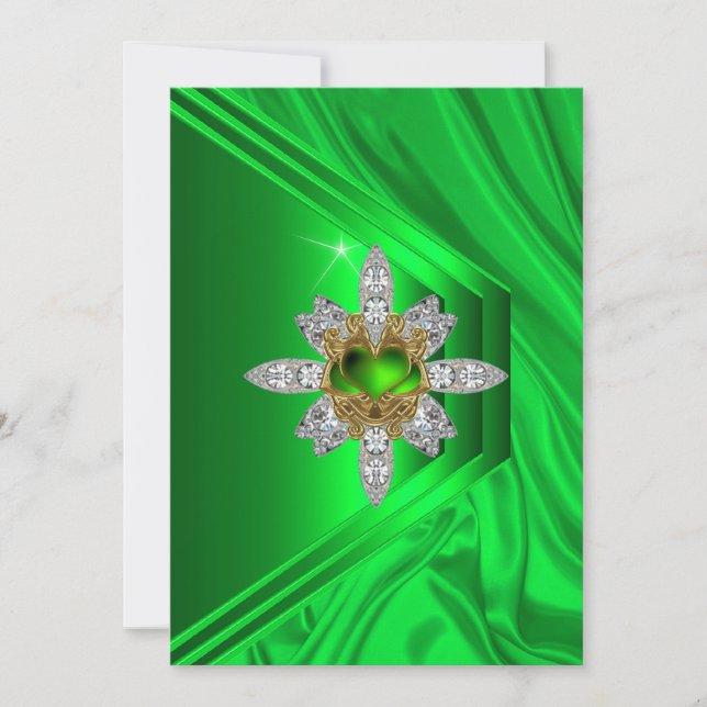 Convites Imagem do Diamante do Verde limão 50º (Frente)