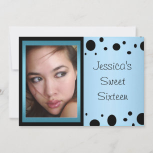 Convites Imagem do Sweet 16 Azul Elegante