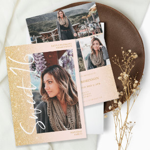 Convites Imagem fotográfica mbre mbre de brilho 4 fotos Sw