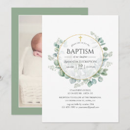 Convites Imagem Geométrica de Eucalyptus Baptism