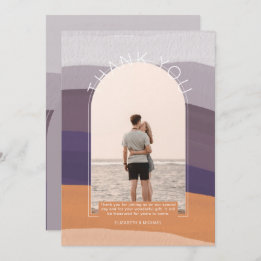 Convites IMAGEM LÍNGUA Mauve Orange Contemporânea OBRIGADA