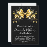 Convites Imagem magnética de aniversário de luxo arco de ou<br><div class="desc">Arco modesto feito de broca brilhante,  decorado com a composição de ouro e orquídeas pretas sobre fundo preto. Orquídea ouro.</div>