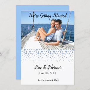 Convites Imagem Náutica Tropical de Praia Salvar a Data