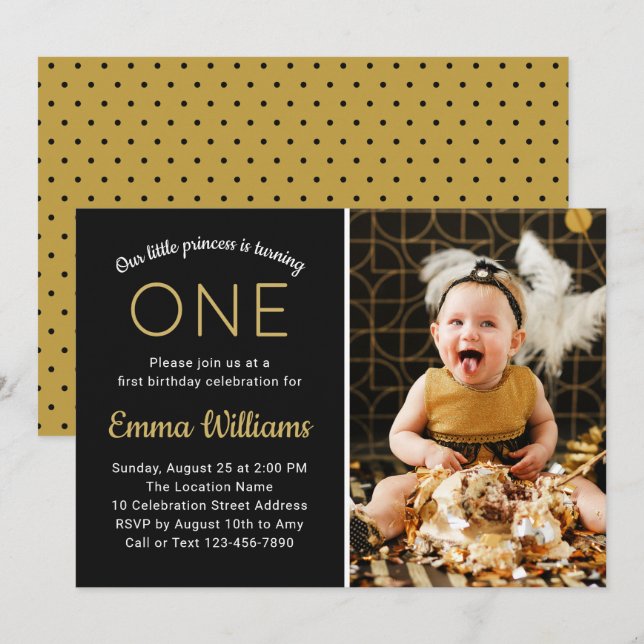 Convites Imagem Personalizada Elegante - Primeiro primeiro  (Frente/Verso)