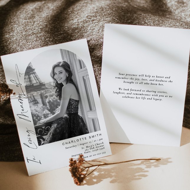 Convites Imagem Simples Elegante No Funeral Da Memória Aman (Criador carregado)