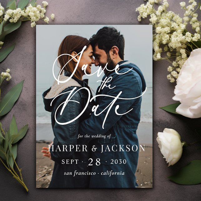 Convites Imagem Simples Elegante Salvar o Script de Data (Criador carregado)