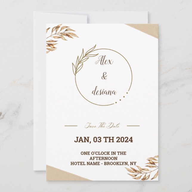 Convites imitação do ouro (Frente)