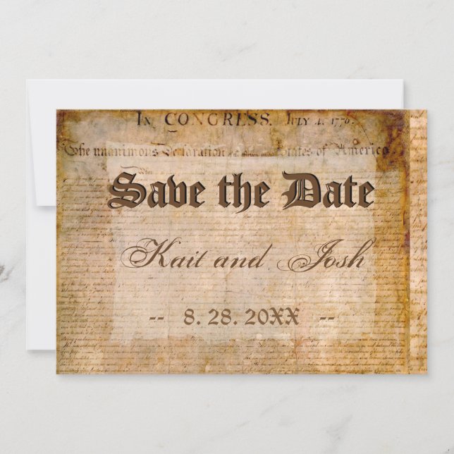 Convites Impergaminho surpreendente da independência da Dec (Frente)