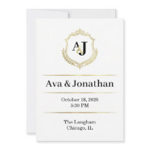 Imperial Luxe Wedding Invitation-Monogram Elegance