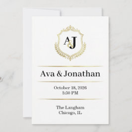 Convites Imperial Luxe Wedding Invitation-Monogram Elegance