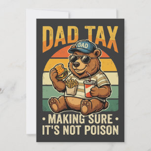 Convites Imposto do Papai Urso Engraçado Design Humor Pai