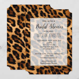 Convites Impressão Animal Leopardo Marrom