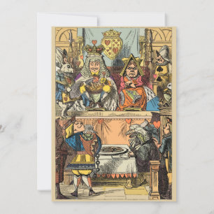 Convites Impressão antiga de Alice no Tribunal Maravilha