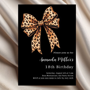Convites Impressão arco-leopardo-preta