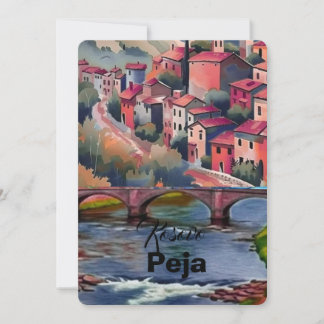 Convites Impressão artística de Peja Kosovo, cidade montanh