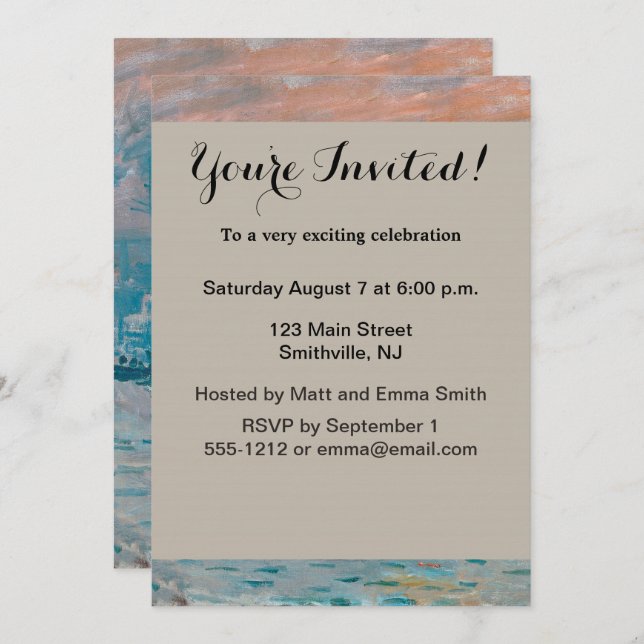 Convites Impressão Clausto sunrise impressionista (Frente/Verso)