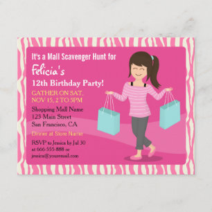 Convites Impressão de Festa de aniversário de Caça de Pe