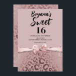 Convites Impressão de Grelha Cor-de-rosa-Dourada Leopardo D<br><div class="desc">Personalizar para o seu evento</div>