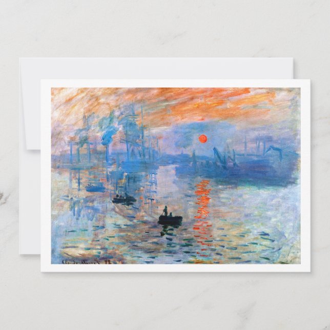 Convites Impressão de Monet para download, Sunrise (1872) (Frente)