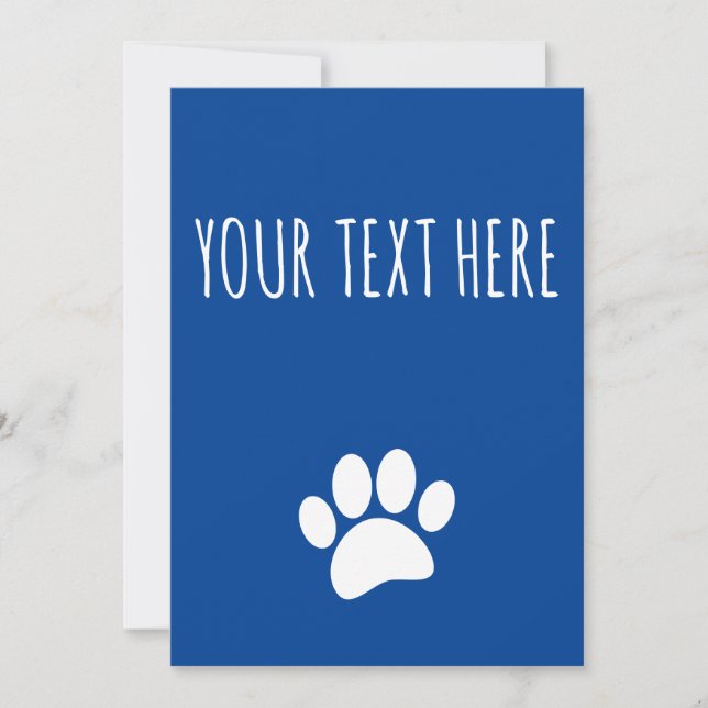 Convites Impressão de Pata de Cachorro Texto Personalizado  (Frente)