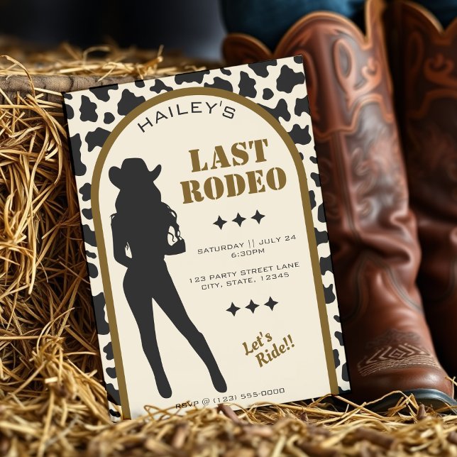 Convites Impressão de Vaca, Festa de solteira de Casamento  (Cow Print Cowgirl Brown Wedding Bachelorette Party Invitation
)