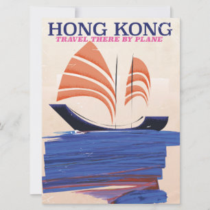 Convites Impressão de viagem estilo vintage de Hong Kong