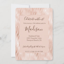 Convites Impressão de zebra rosa bege corado