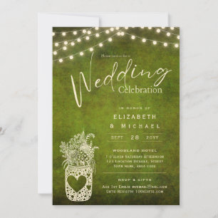 Convites Impressão DIGITAL de Casamento de Jar Russo Verde
