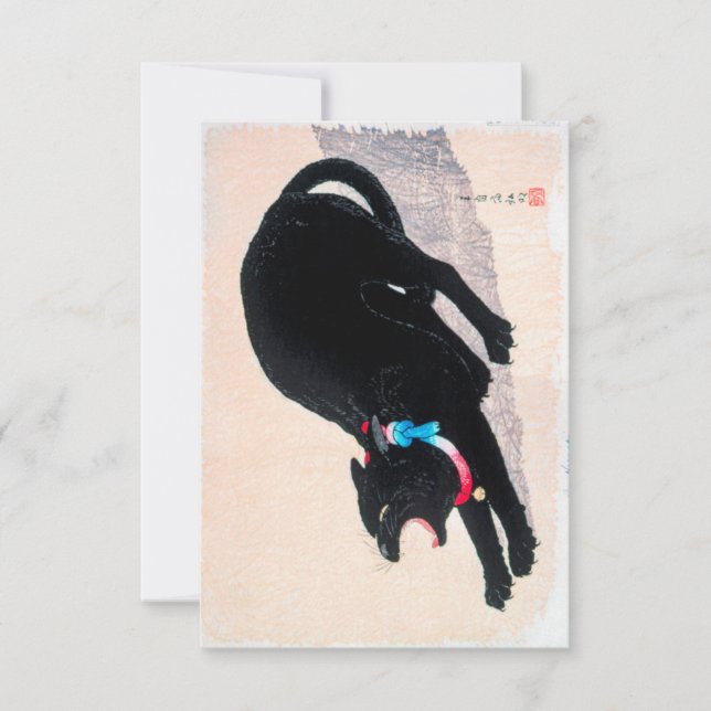 Convites Impressão do século 20 de iscagem de gato preto po (Frente)