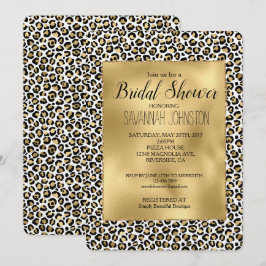 Convites Impressão Dourada de Leopardo Preto