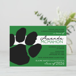 Convites Impressão Elegante Verde e Preta (Volta da Foto)