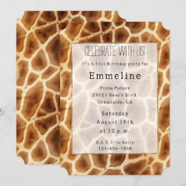 Convites Impressão em animais Brown Giraffe