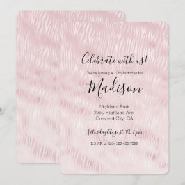 Convites Impressão em Zebra Rosa Blush Glam