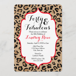 Convites Impressão Fabulosa de Quarenta Leopard