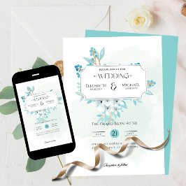 Convites Impressão Floral de inverno ou Casamento Digital