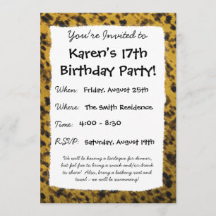 Convites Impressão Leopardo