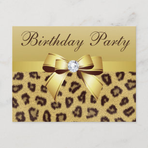 Convites Impressão Leopardo, Arco e Festa de aniversário 