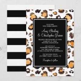 Convites Impressão Leopardo-d-Água e Stripes Chic | Casamen