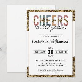 Convites Impressão Leopardo de Partido Moderno aniversário 