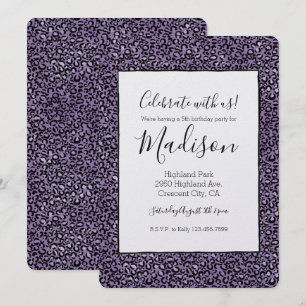 Convites Impressão Leopardo Roxo