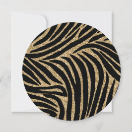 Convites Impressão Negra Dourada Faux Glitter Zebra Doce De