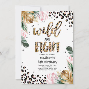 Convites Impressão Selvagem e Oito Leopardo 8ª Festa de ani