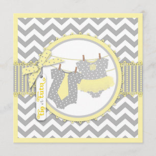 Convites Impressão Tie ou Tutu e Chevron Partido Revelaç