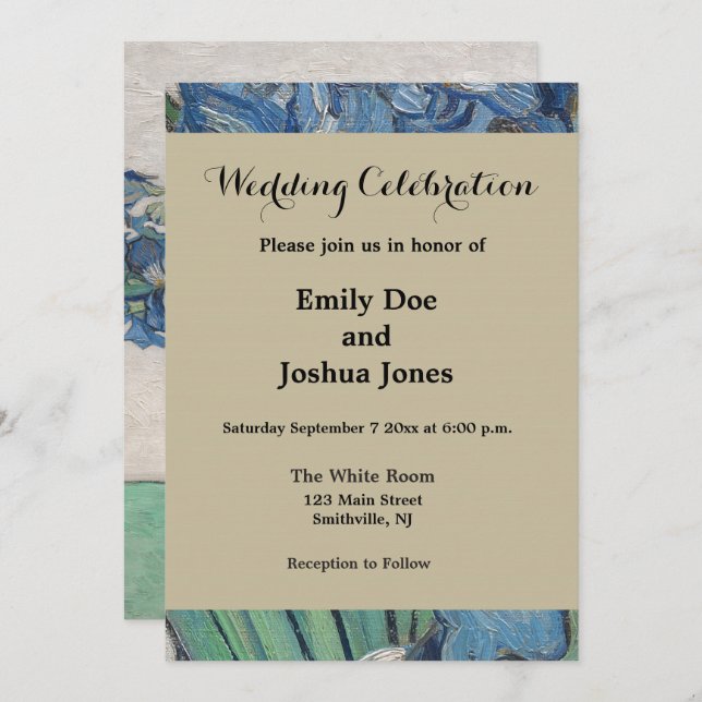 Convites Impressionismo da pintura de Van Gogh Iris Vase (Frente/Verso)