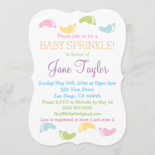 Convites Impressões de Pé Bebê