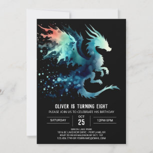 Convites Imprimível para o dia de aniversário do Dragão mis