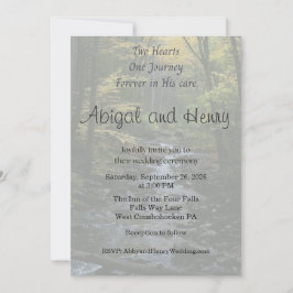 Convites In His Care Forest Photo Wedding Invitation