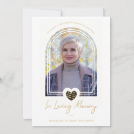 Convites In Loving Memory Photo Black Heart Arch Effect